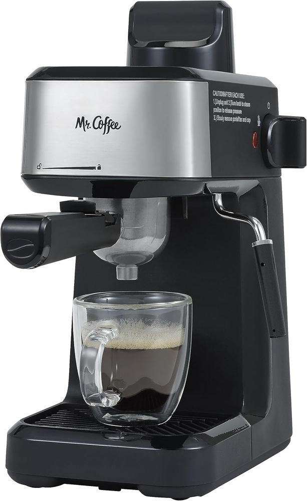 Mr. Coffee 4-Shot Steam Espresso Cappuccino Maker with Steel Frothing Pitcher