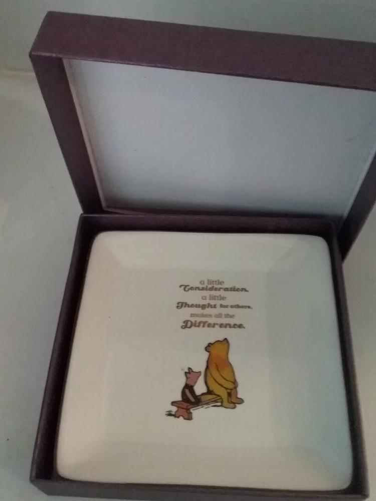 Disney Winnie The Pooh Jewelry Plate Ceramic  Trinket Ring Holder