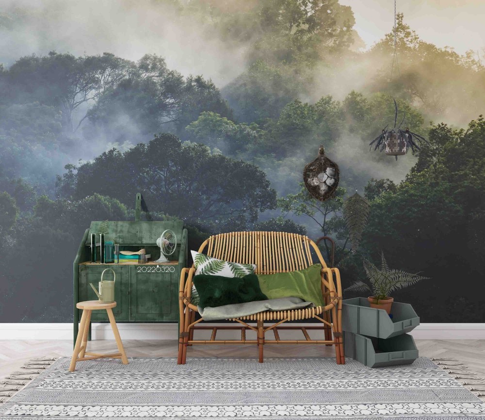 3D Forest Mist Landscape Wall Murals Wallpaper Murals Wall Sticker