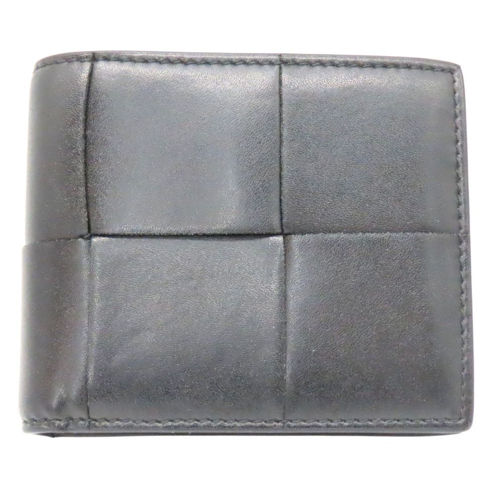 Bottega Veneta  Bifold Wallet Black Cassette Intrecciato Used
