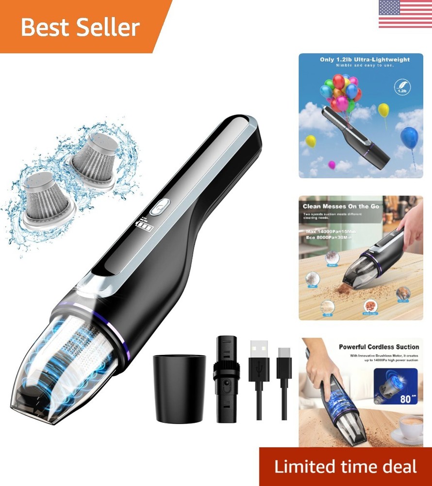 Powerful Cordless Vacuum with LED Light - Ultimate Cleaning for Auto & Home