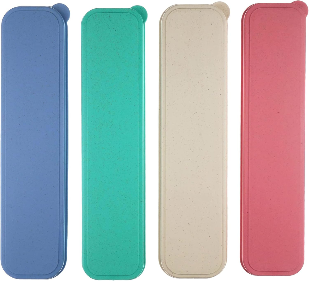 4 Pack Portable Travel Tableware Storage Box Case for Cutlery Kit (4 Colors)