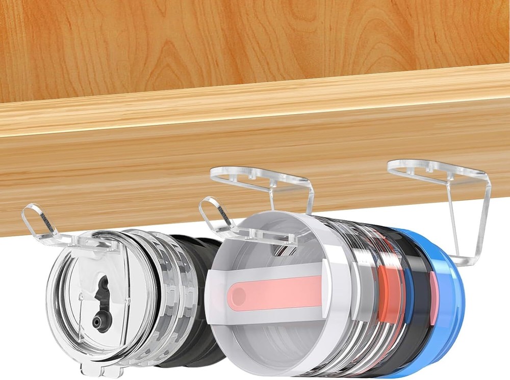 2 Pack Tumbler Lid Organizer, Acrylic Detachable Vertical Storage Up to 10...