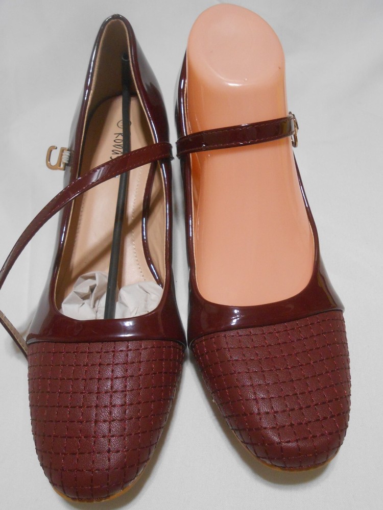 Robasiom Womens Mary Jane Heels Maroon Red Size 41 9-10
