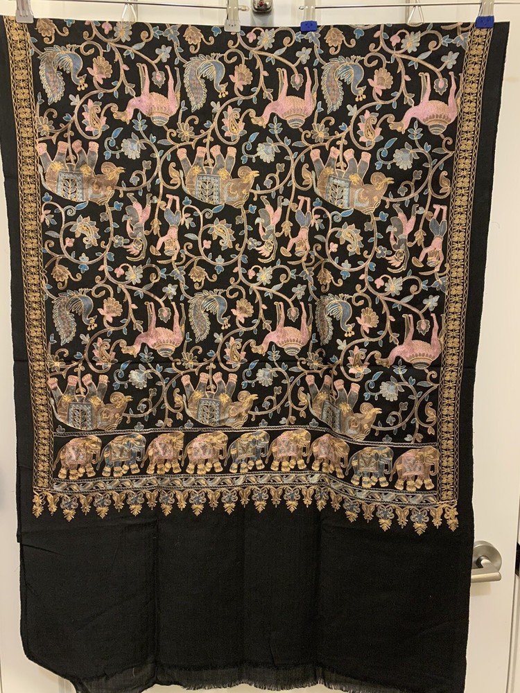 Luxury embroidered cashmere scarf for women style #405