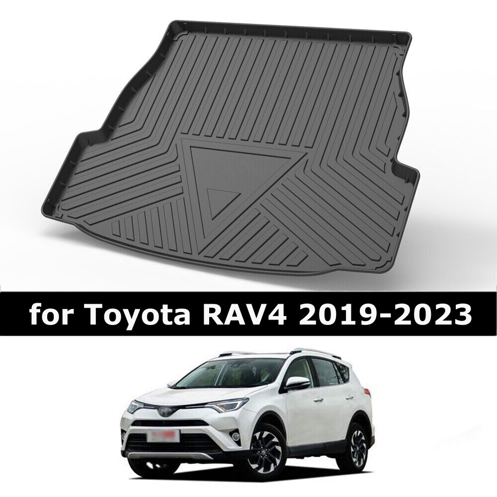 Black TPO Trunk Tray Boot Liner Floor Cover Mat for 2019-2023 Toyota RAV4 RAV-4