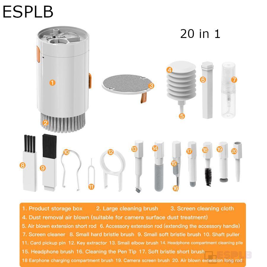 Esplb 20 in 1/8 in 1 Cleaning Tool Kit for Digital Camera Headset Mobile