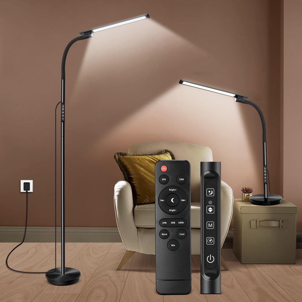 LED Floor Lamp, Floor Lamps for Living Room with Night Light & 5 Colors & 5 B...