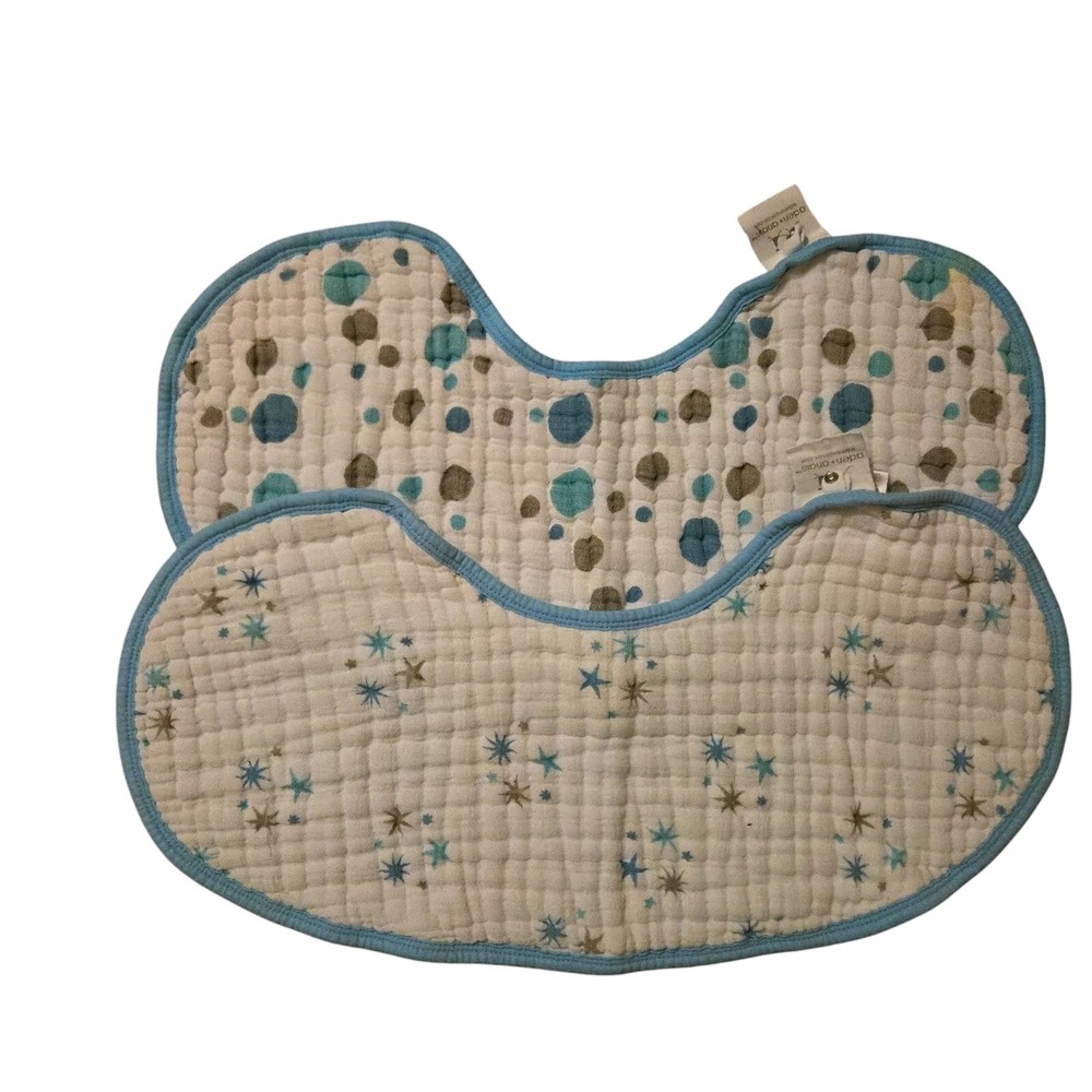 Aiden + Anais Baby Bibs (Lot Of 2) Stars And Dots