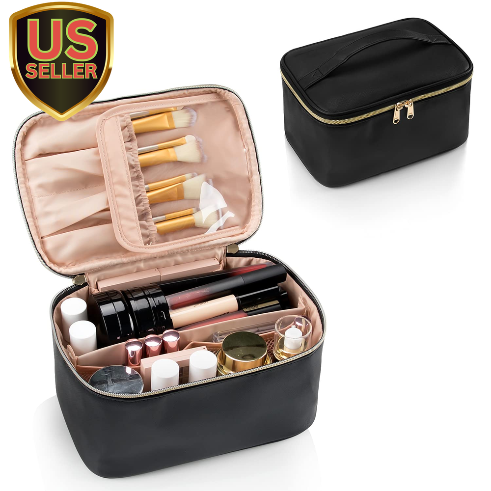 Portable Large Capacity Travel Makeup Bag with Organizer for Cosmetics