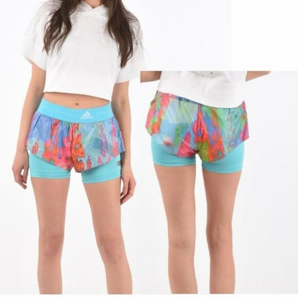 Adidas Stella McCartney Parley Tie Dye 2-in-1 Double Shorts Medium