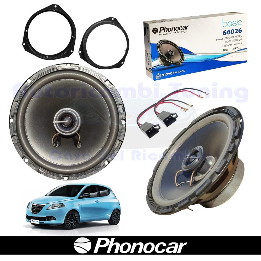 PHONOCAR 66026 165mm 60w Coaxial Ant Speakers for Lancia Ypsilon III