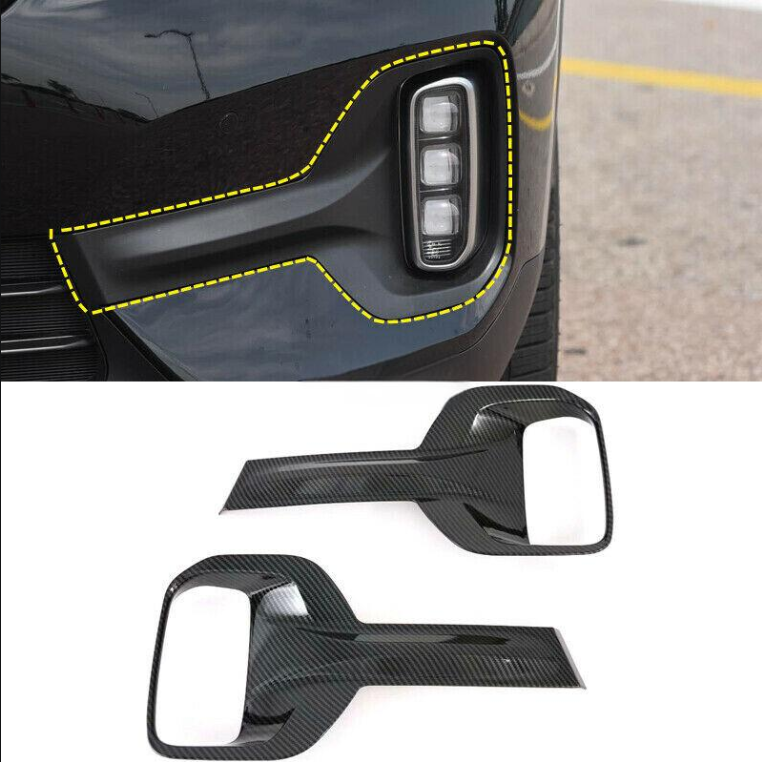 Carbon Fiber Front Lamp Foglight Cover Trim For Kia Seltos Car Accessories Parts