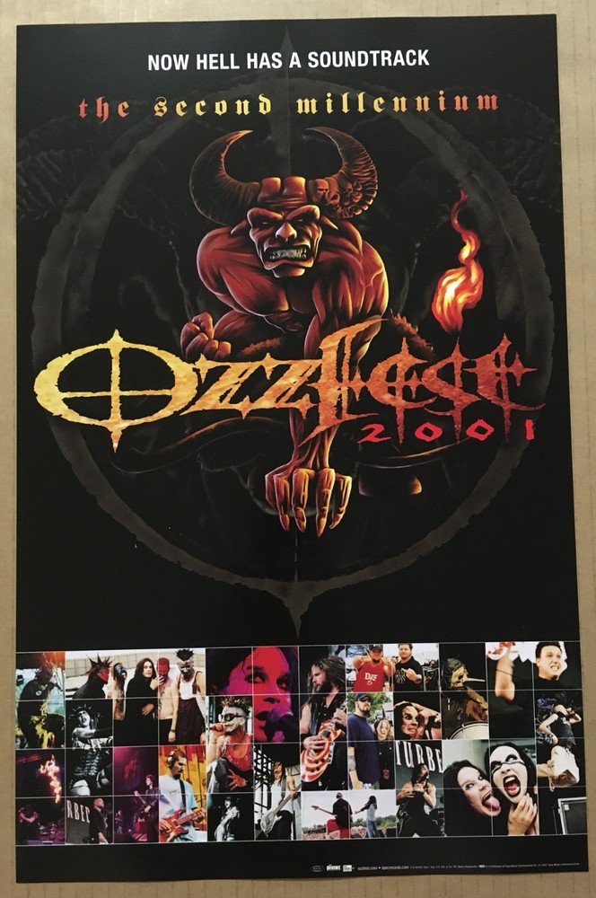Ozzy Osbourne MUDVAYNE Zakk Wylde Rare 2001 PROMO POSTER 4 Ozzfest CD 11x17 MINT