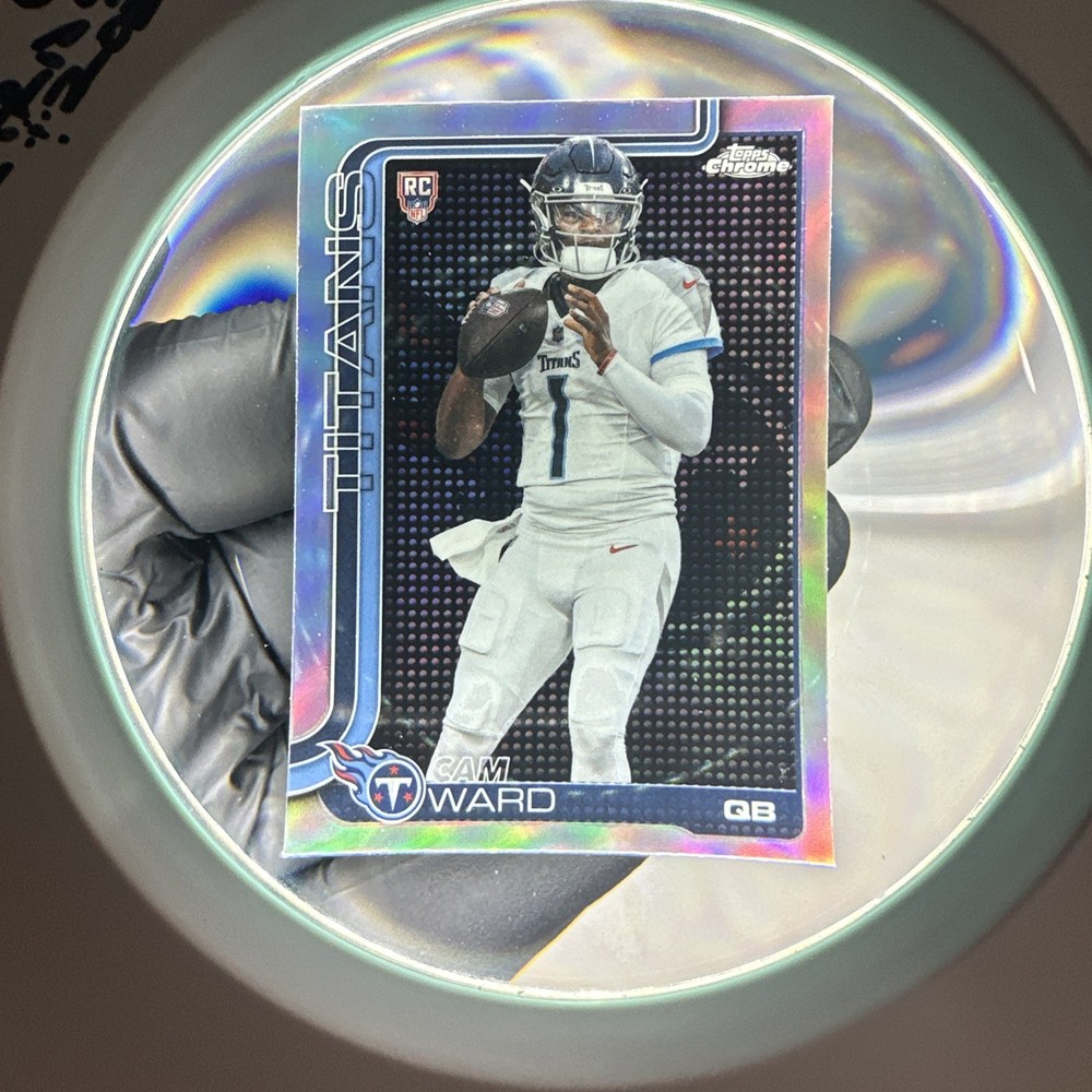 2025 Topps Chrome Football Cam Ward Lightboard SSP CASE HIT TENNESSEE TITANS