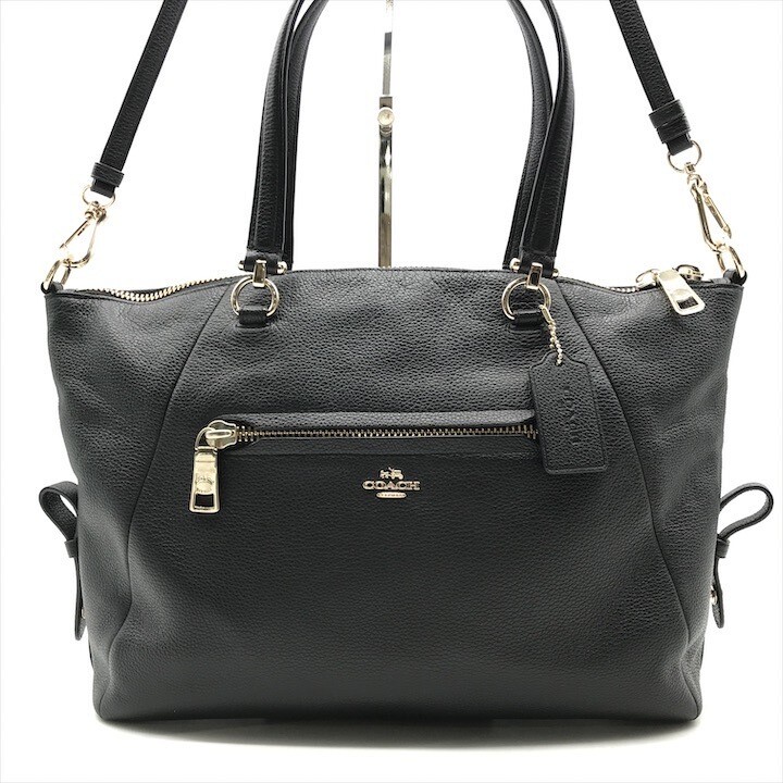 Super  COACH 2WAY Tote Shoulder Bag Black k1920