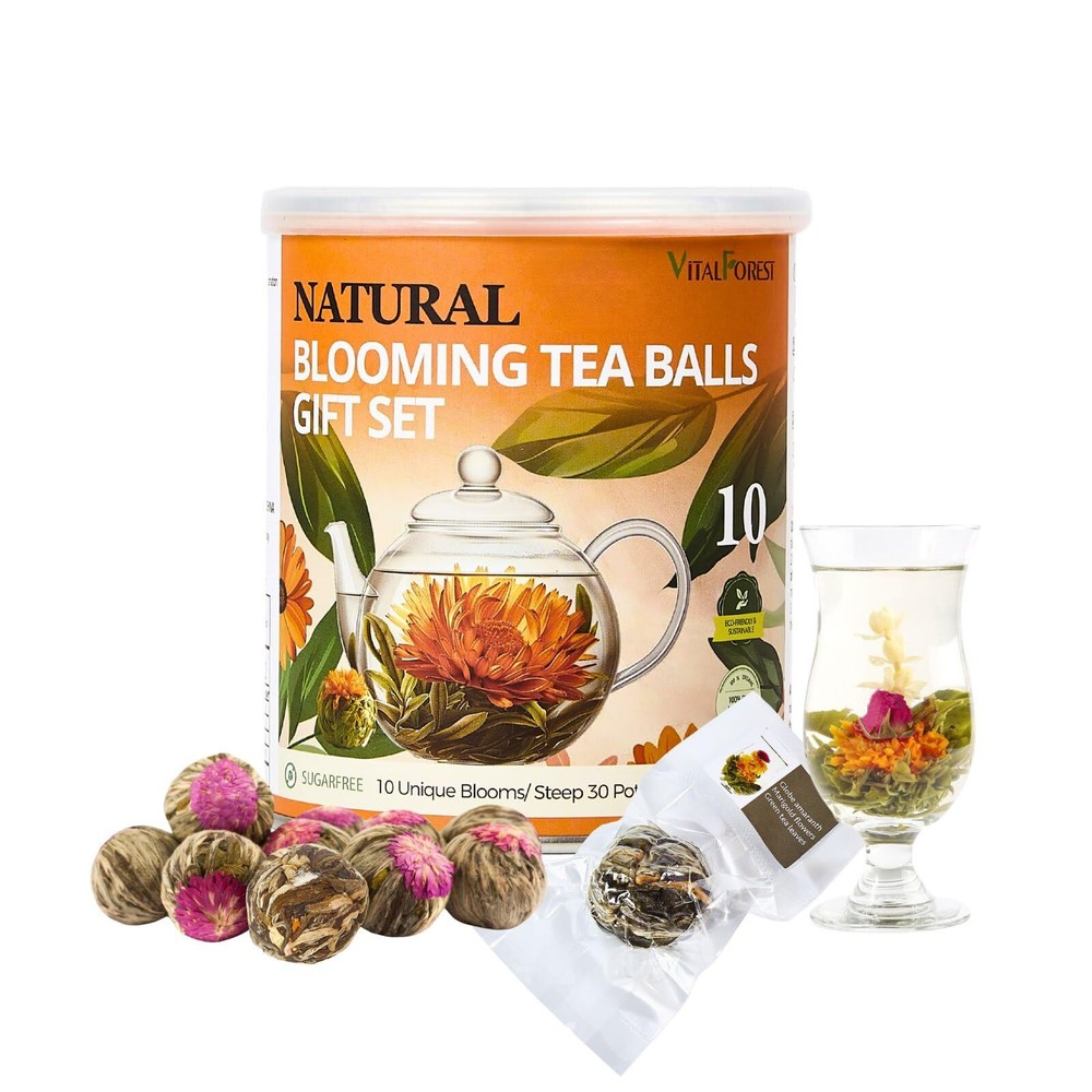 Blooming Tea Gift Set 10 Unique Varieties Flowering Tea Balls VitalForest Ind...