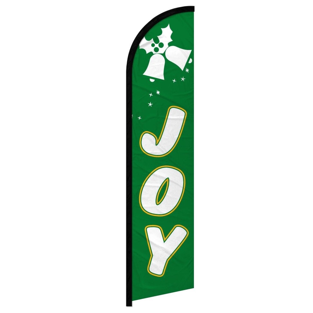 Joyful Wind-Resistant Swooper Flag with Festive Christmas Bells for Holiday Decorations