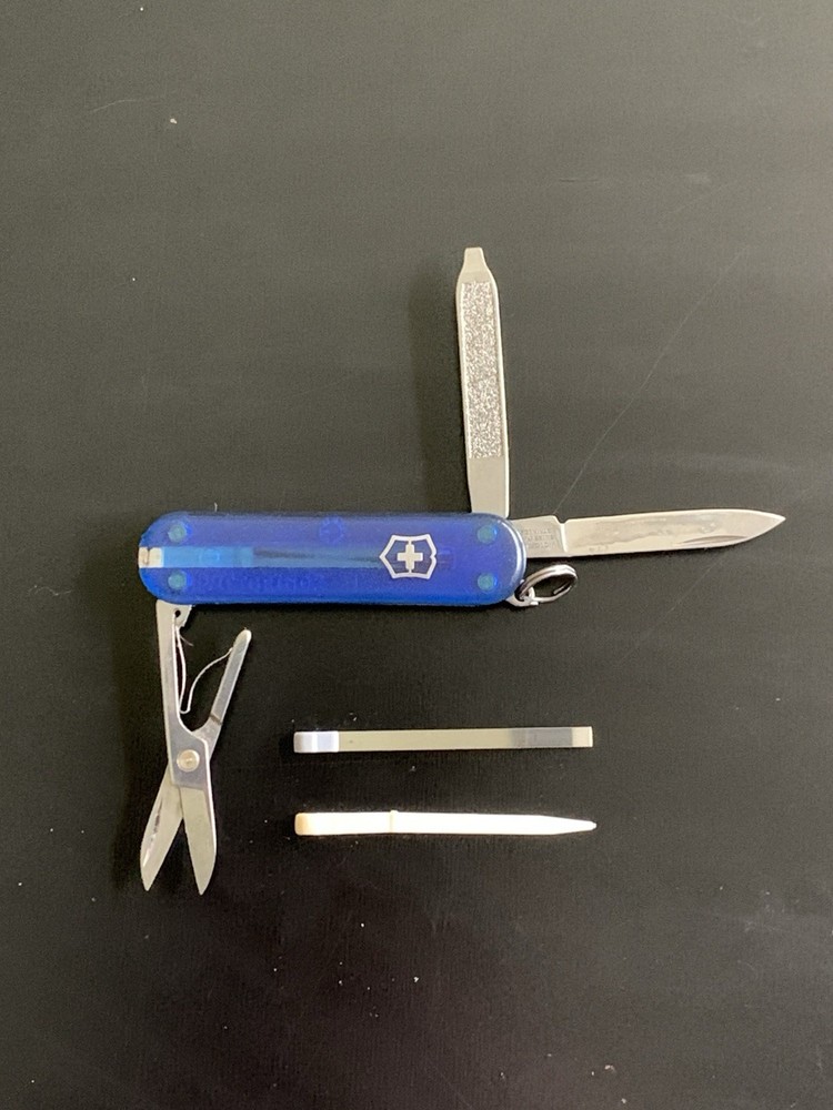 Victorinox Swiss Army 58mm Classic SD Translucent Blue Pocket Knife