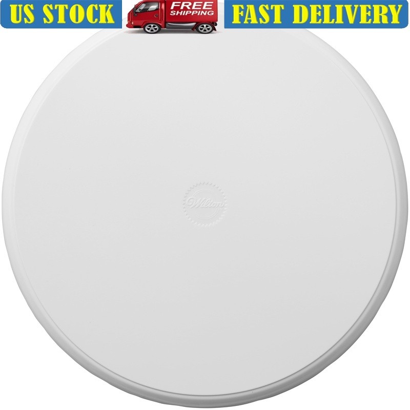 Non-Slip Plastic Round Cake Turntable with Raised Base for Smooth Icing