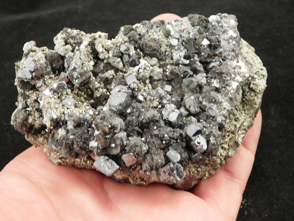 Big! Galena Crystal CUBE Cluster with Druzy PYRITE and Sphalerite Peru 538gr
