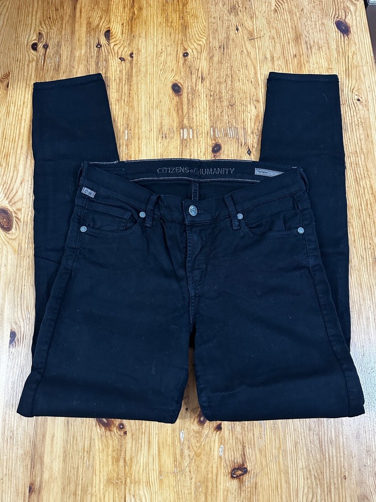Black Thompson Skinny Mid Rise Jeans by Citizens of Humanity Size 28 Made in USA