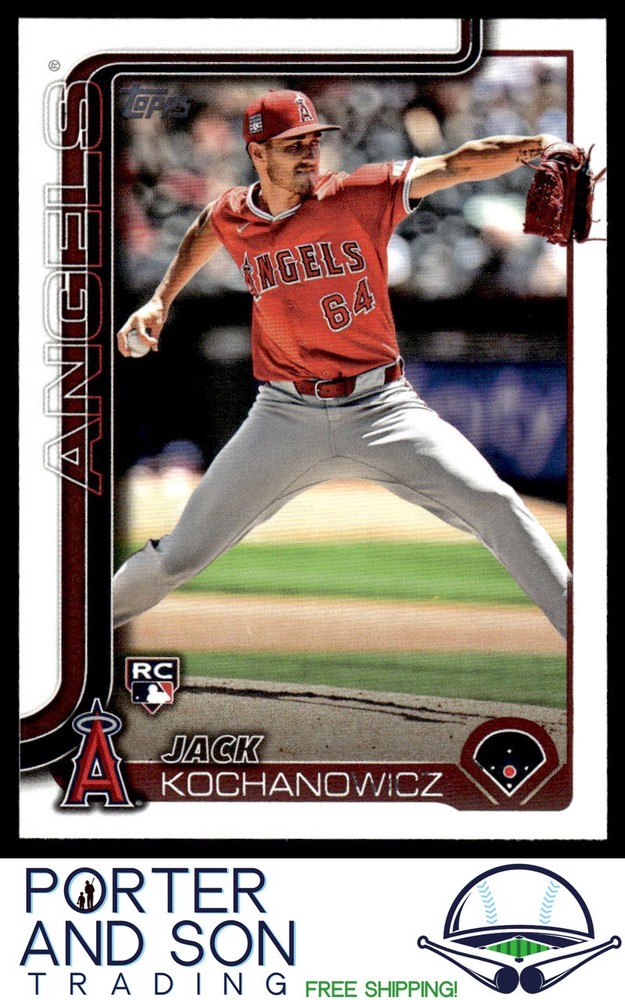 Jack Kochanowics 2025 Topps Series 1 Rookie Card #17 LA Angels MLB