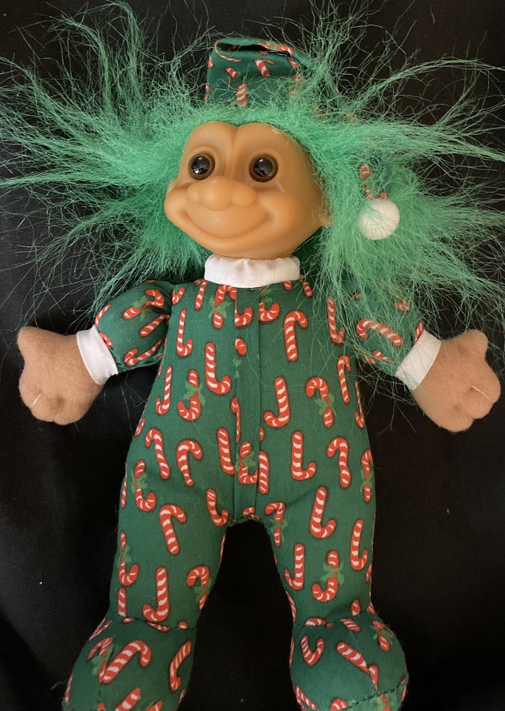 Cute little￼ VINTAGE RUSS BERRIE CHRISTMAS CANDY CANE TROLL DOLL 8