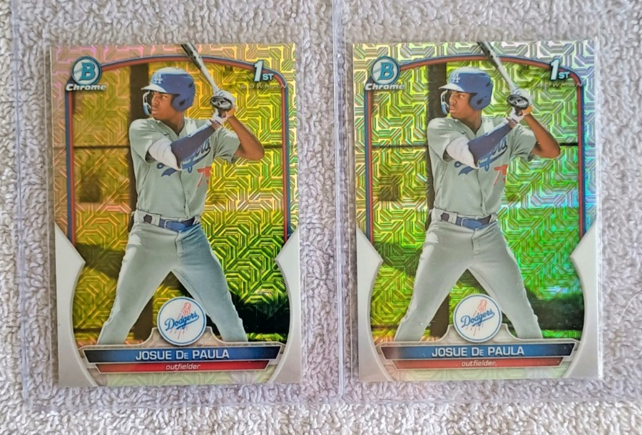 2 JOSUE DE PAULA 2023 BOWMAN CHROME MEGA MOJO REFRACTOR RC LOT  BCP111 DODGERS