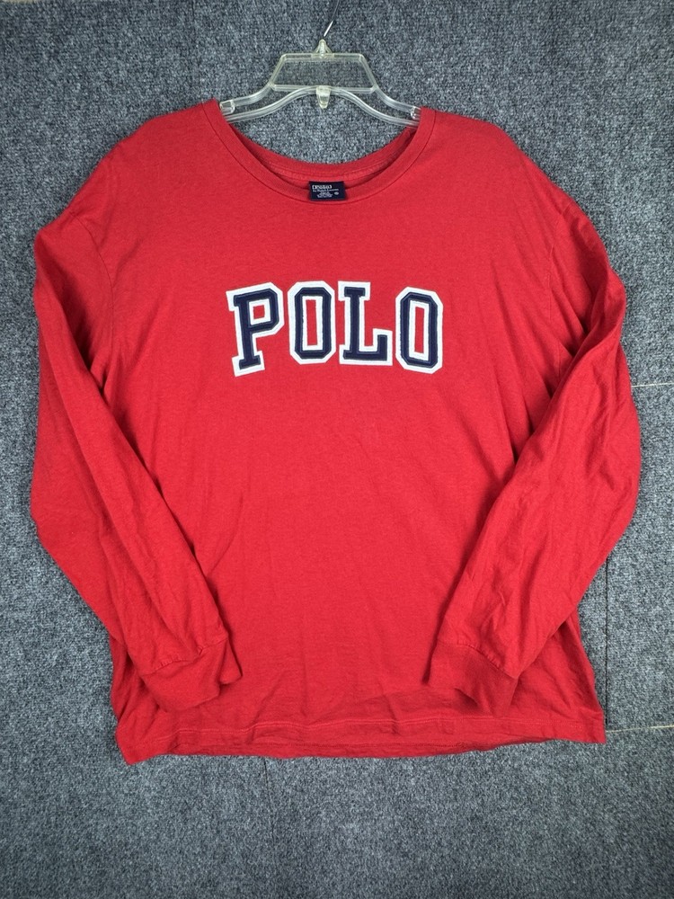 VTG Polo Ralph Lauren Shirt Mens Embroidered Spell Out Long Sleeve Shirt Size XL