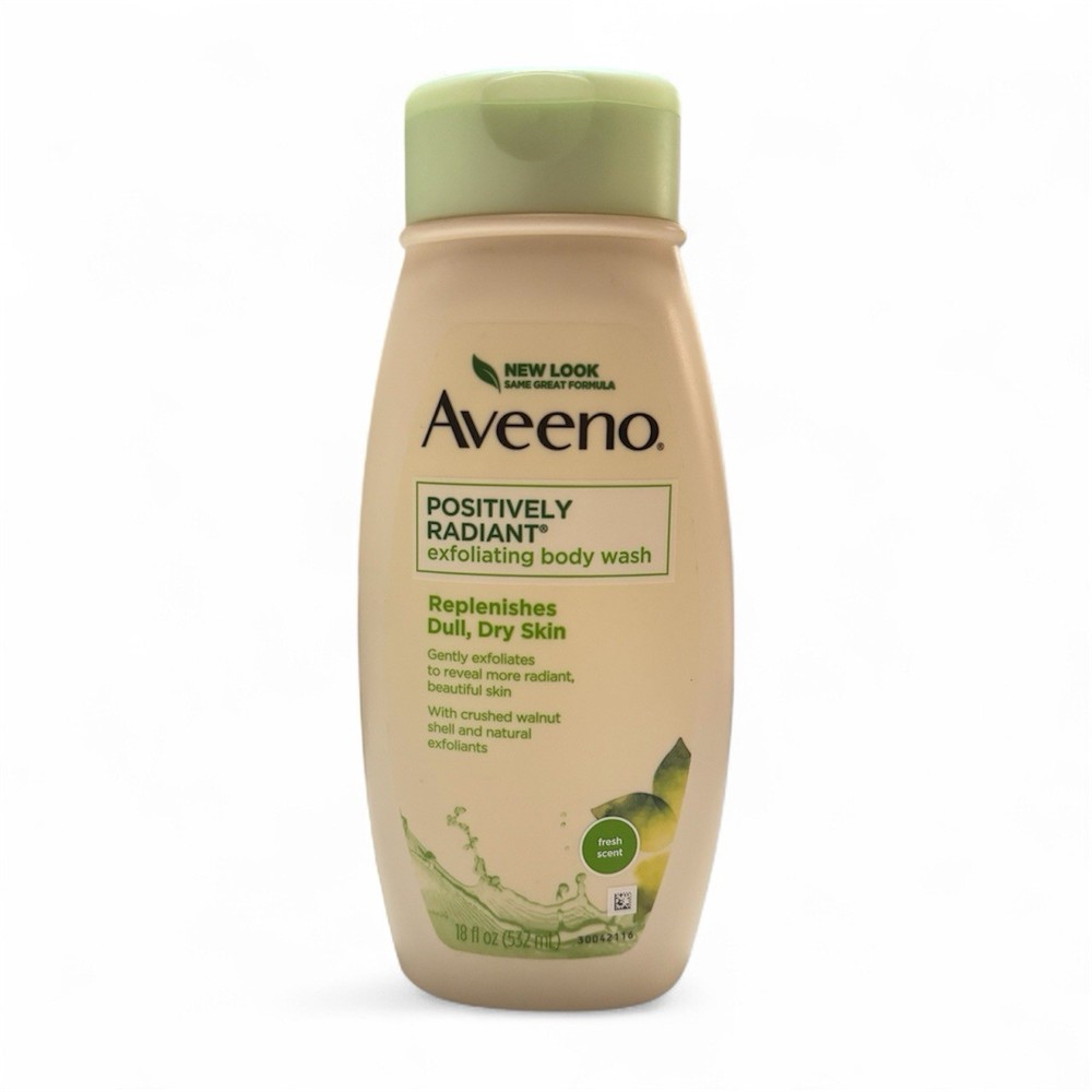 Aveeno Positively Radiant Exfoliating Body Wash, Fresh Scent, 18 Fl. Oz Dry Skin