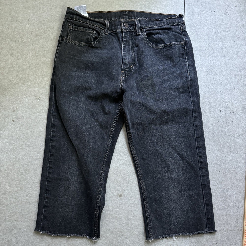 Levi’s Jeans Cutoff Shorts Black Mens 32 Skater Grunge Distressed Grunge Punk