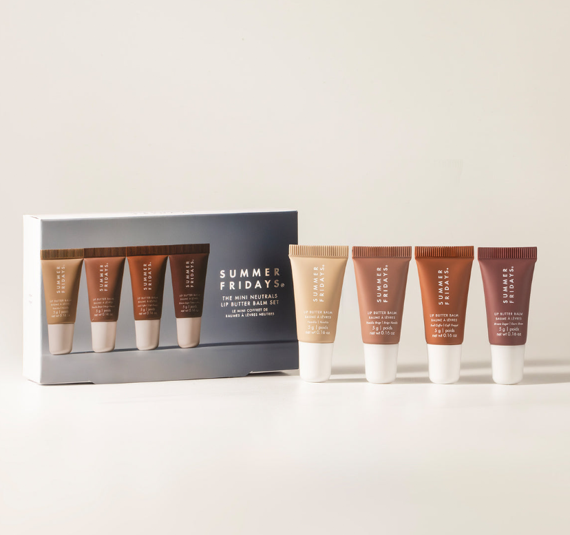 4PCS SET SUMMER FRIDAYS The Mini Neutrals Lip Butter Balm Set LIMITED-EDITION