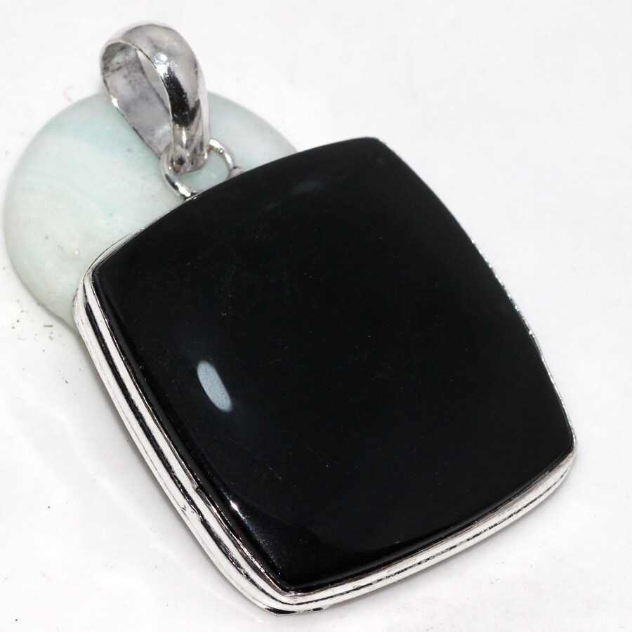 Handmade 925 Silver Plated Black Onyx Pendant 2