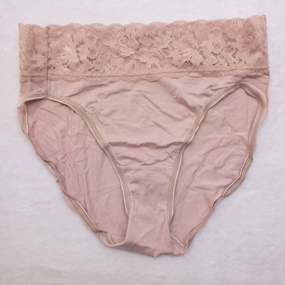 Soma Embraceable High Leg Panties Women Medium Pink Adobe Rose Lace New