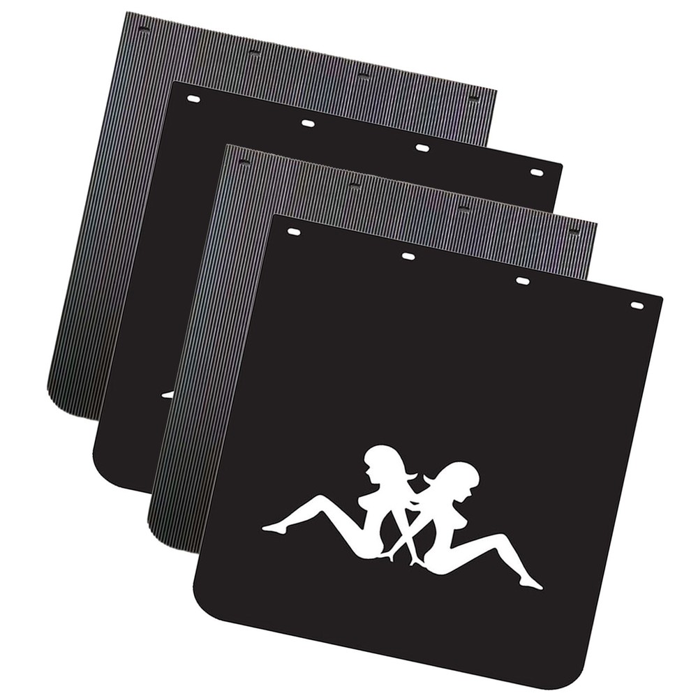24x24 Heavy Duty Black Semi Truck Mud Flaps Set of 4 for Trailers