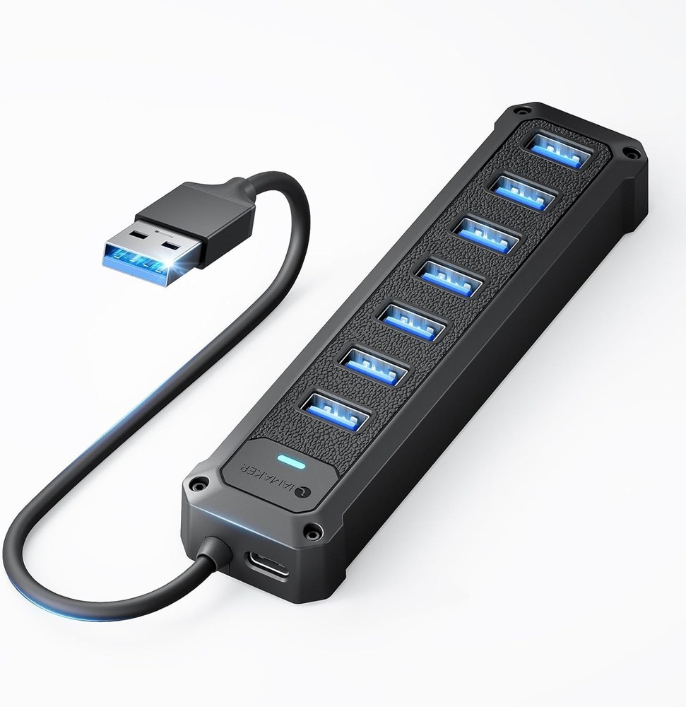 USB 3.0 Hub 4/7 Multiports Adapter Compatible with Laptop PC MacBook Mac Pro BK