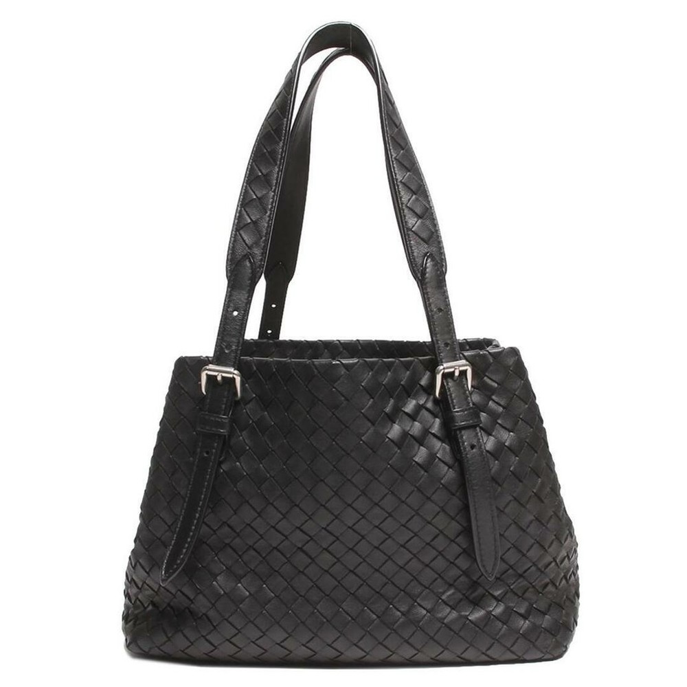 Bottega Veneta Intrecciato Leather Tote Bag with Silver Hardware Ladies Style
