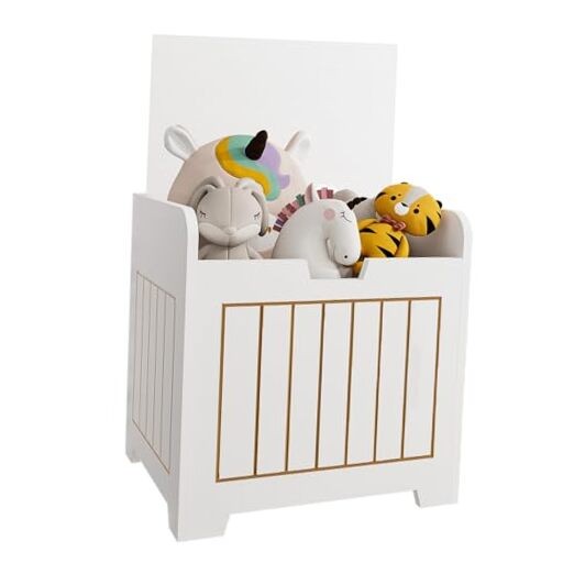 Small White Wooden Cube Toy Storage Box Organizer Without Handle