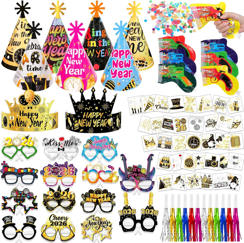 New Years Eve Party Supplies 2026 Decorations - Colorful Happy New Year Hats New-image