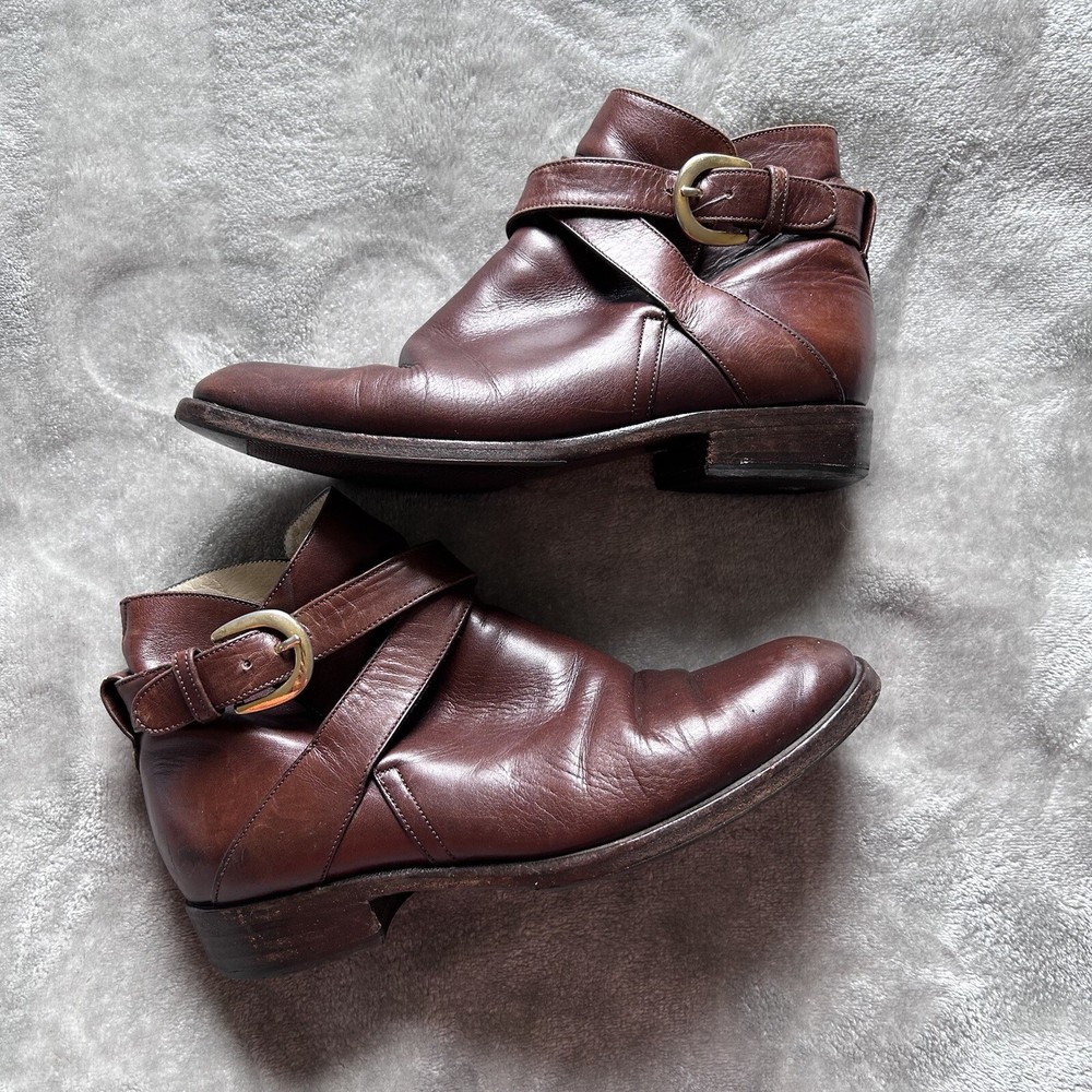 BALLY TUBAI Women’s Ankle Boots 35.5 Brown Made in Italy Leather Cottage Core