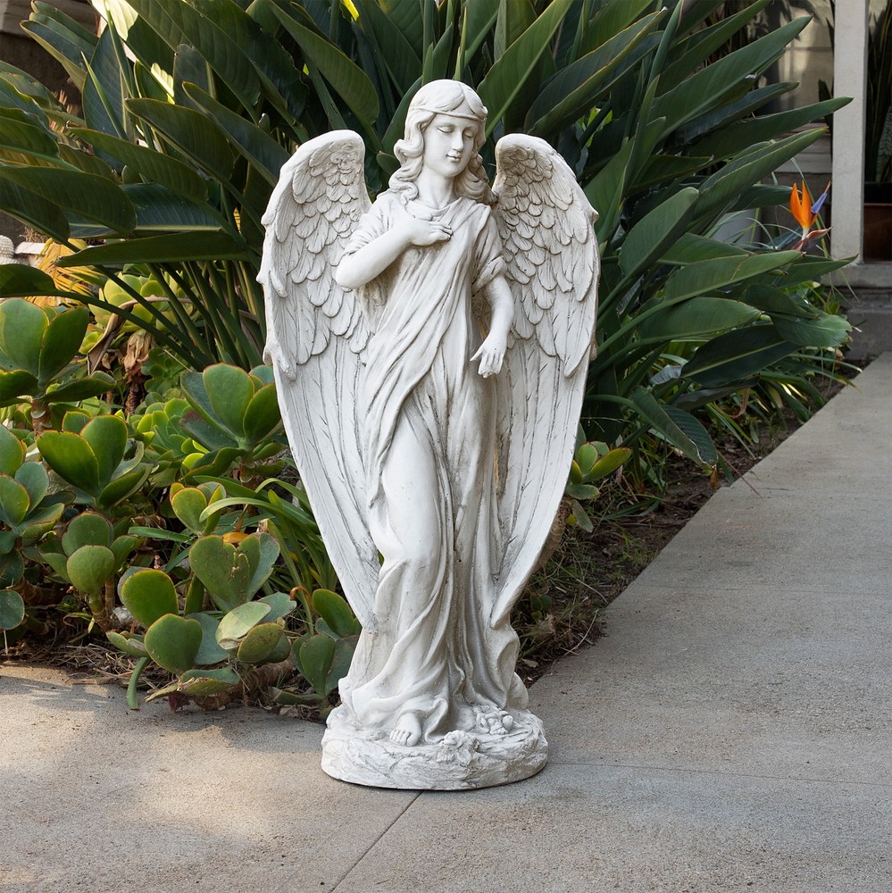 31-Inch Angel Sculpture for Lawn Garden or Indoor Decor Figurine