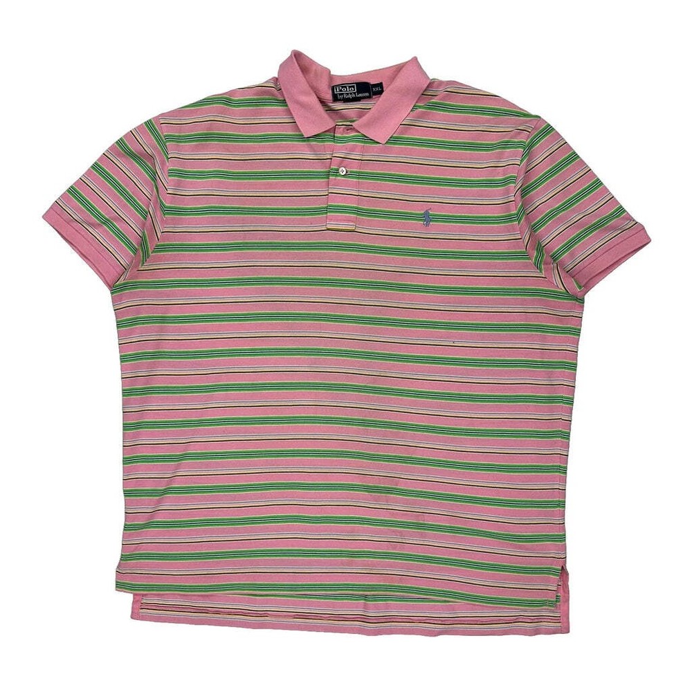 Polo By Ralph Lauren Striped Polo Shirt - 2XL Green Cotton