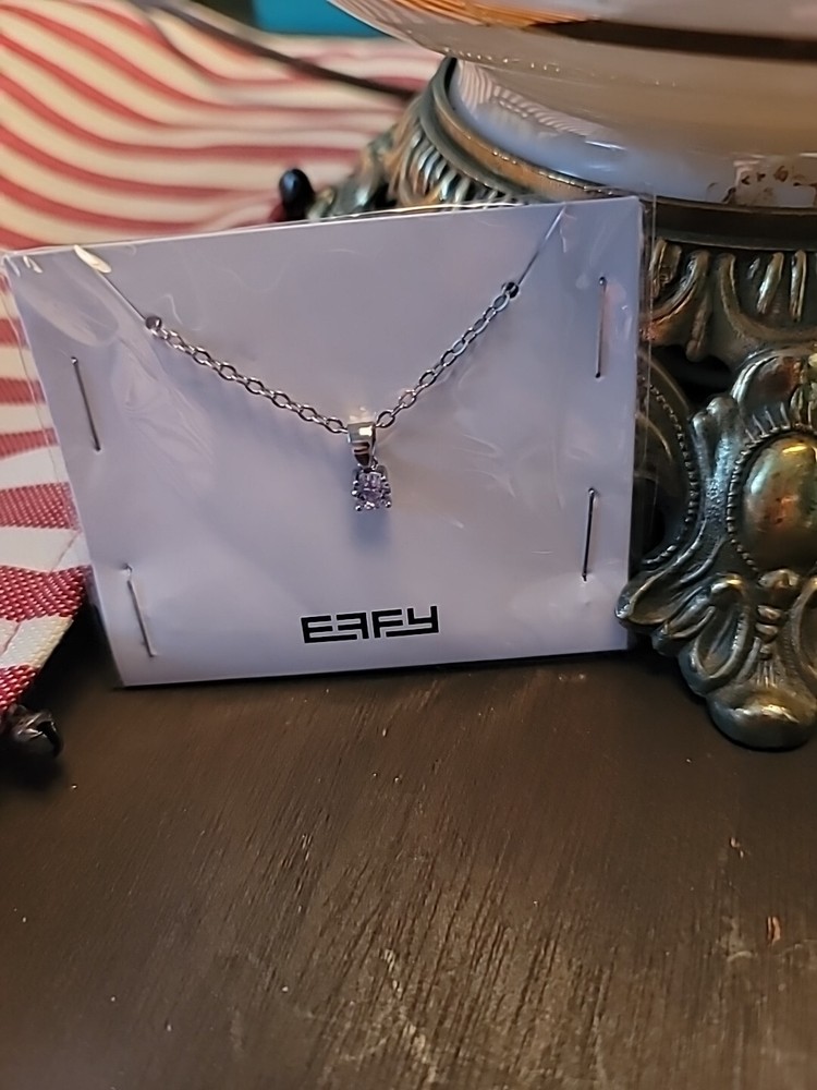 Effy Silver Tone Crystal Pendant Chain Necklace