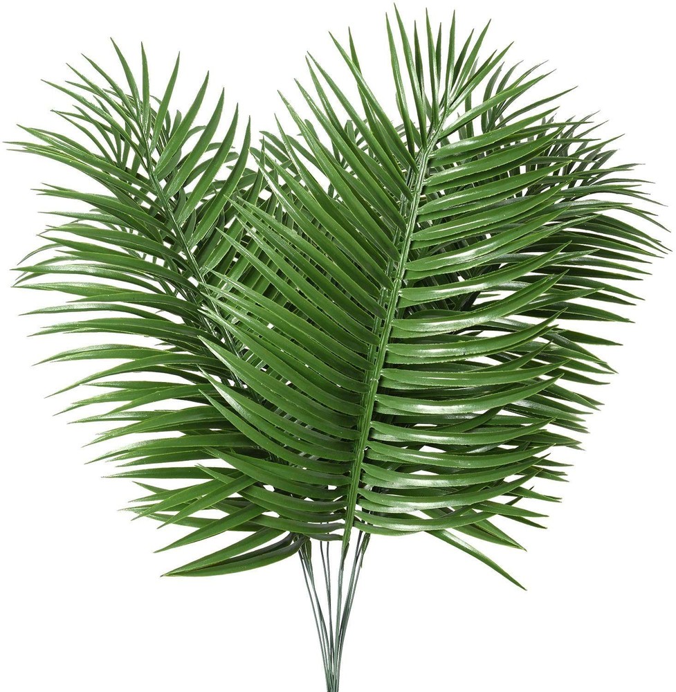 12pcs UV-Resistant Artificial Palm Leaves for Outdoor Tropical Decor