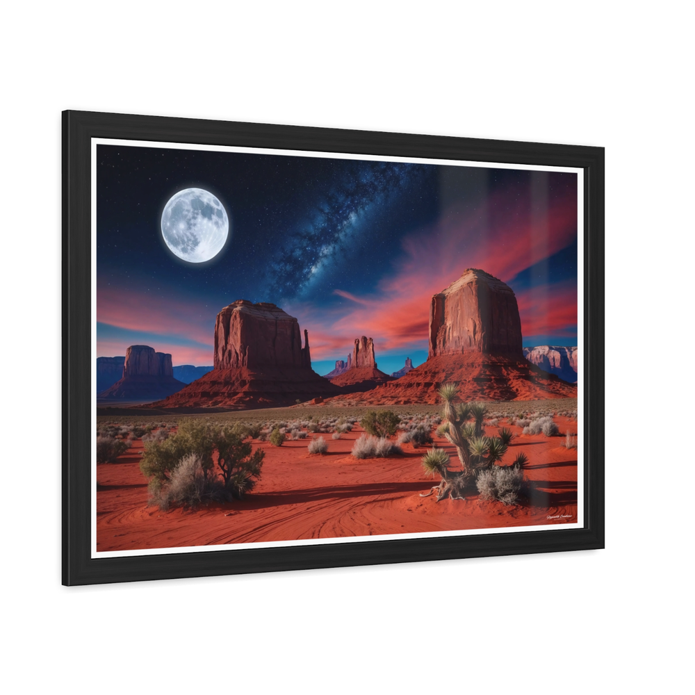 Cinematic Utah Desert Landscape Wood Framed Semi-Gloss Print Wall Art Home Decor