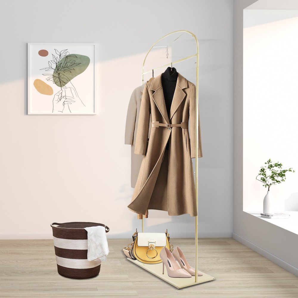 Gold Freestanding Metal Garment Rack for Wedding Dress Display