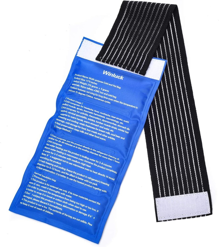 Adjustable Gel Ice & Heat Pack for Injury Pain Relief with Wrap