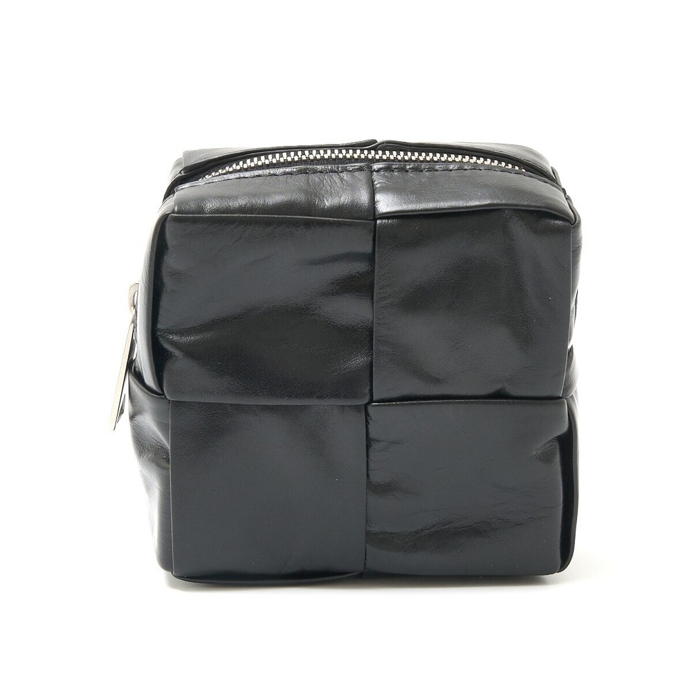 BOTTEGA VENETA CASSETTE BELT BAG 709342VA9A5 WAIST POUCH CALF LEATHER BLACK 5684