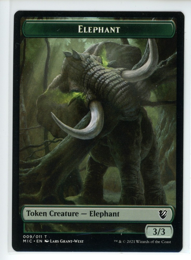 ELEPHANT // SPIRIT DOUBLE-SIDED TOK Midnight Hunt Commander #9//2 MIC(NM+)(MTG)